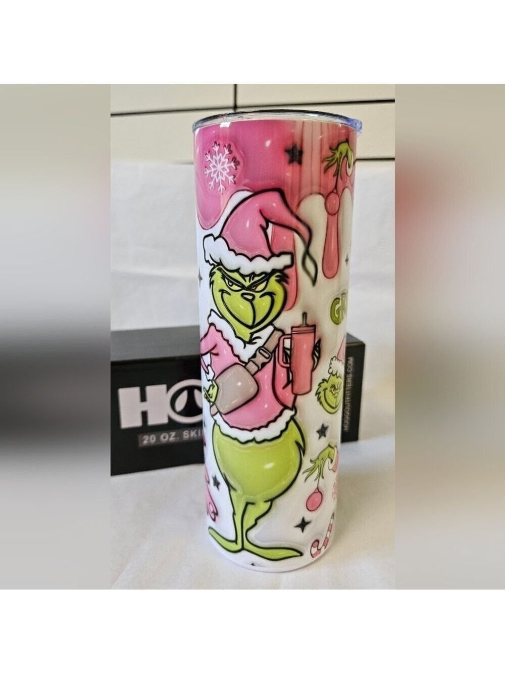 Grinch Holiday 20oz Christmas Beverage Tumbler New